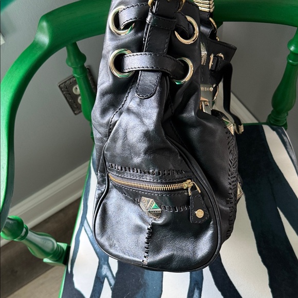 Jimmy Choo Riki Pyramid Black Leather Tote Bag - Picture 4 of 8